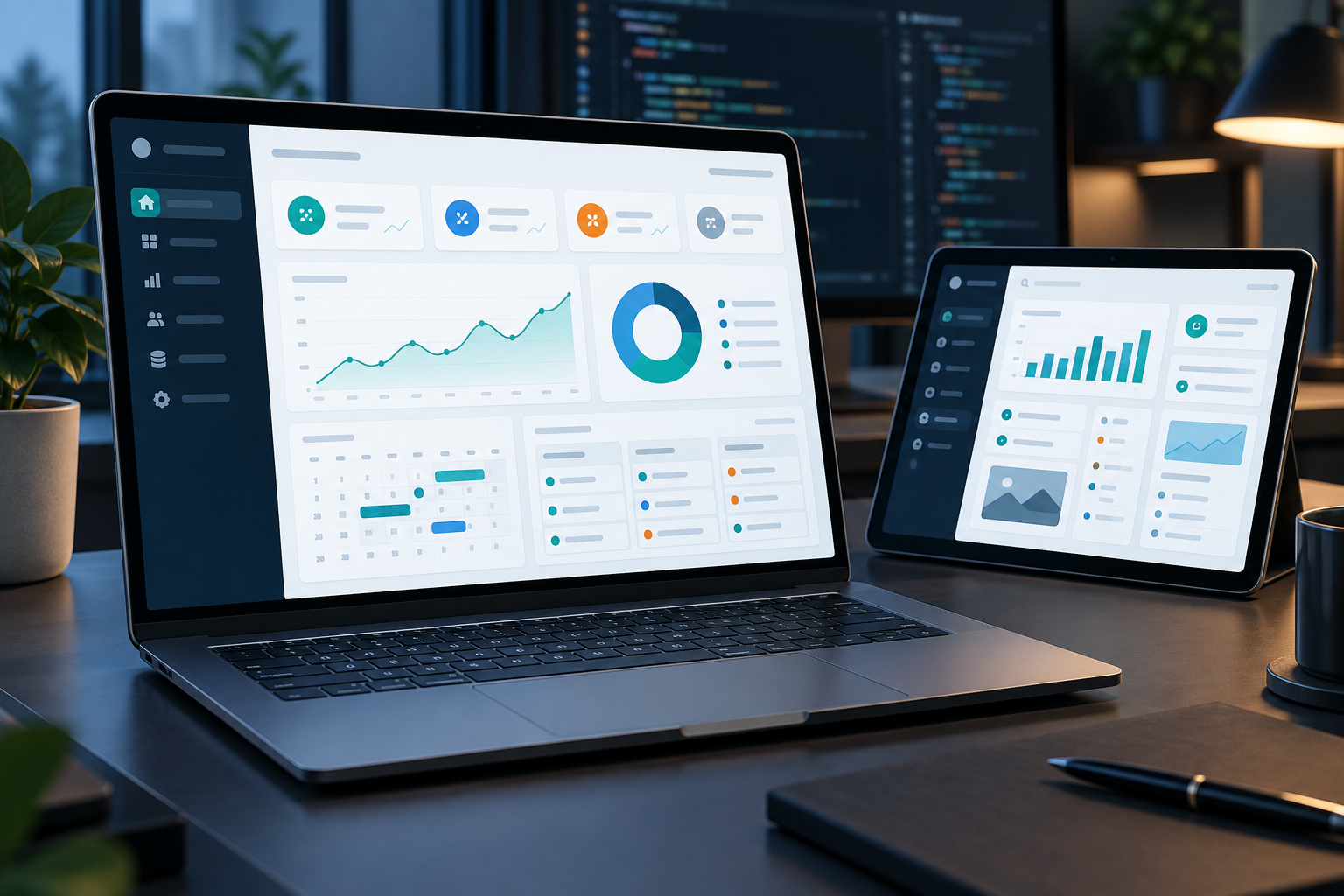 Desenvolvimento de aplicações web com dashboards e áreas administrativas